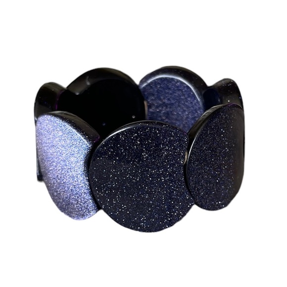 Lola Rose Blue Sandstone/ goldstone Bracelet, Earrings And Ring.  HSN LR - Picture 4 of 9